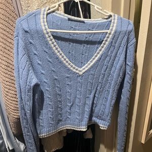 baby blue collard sweater